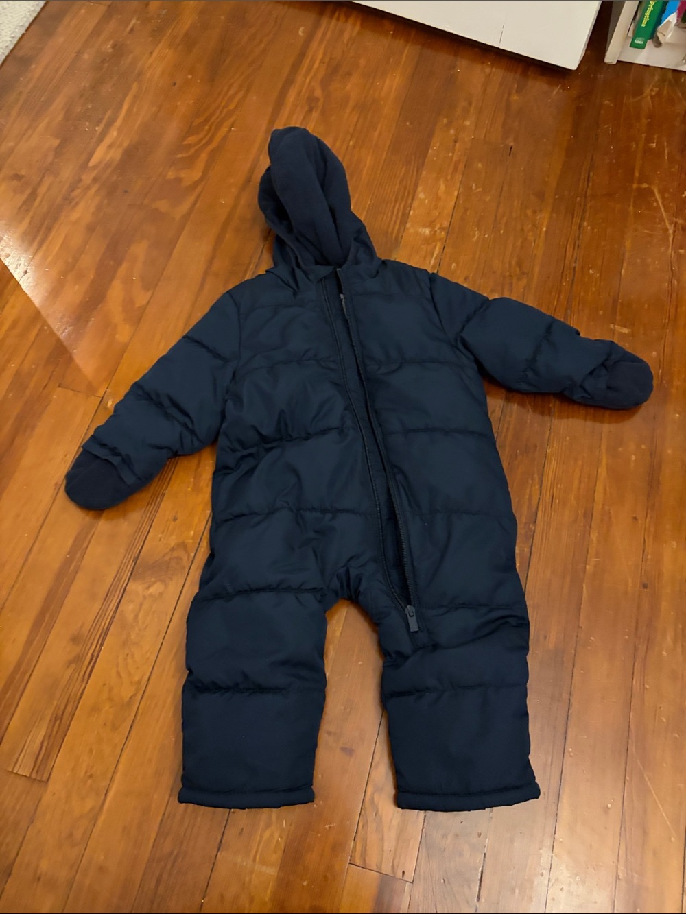 Old Navy Navy Hooded Puffer Romper